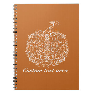 Cuaderno de diario de calabaza de otoño filigrana