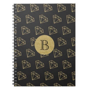 Cuaderno de diario de glamour moderno de diamantes