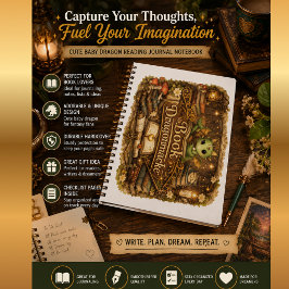 Cuaderno de diario de lectura del dragón bebé lind