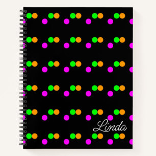 Cuaderno de diario de nombre de puntos brillantes