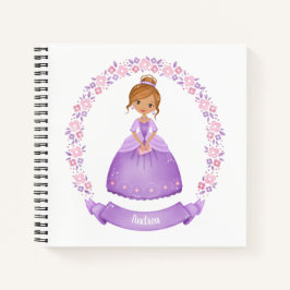 Cuaderno de diario de princesa con una princesa de