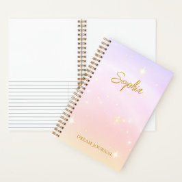 Cuaderno de Diario de Sueños Personalizado Pastel 