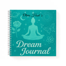 Cuaderno de diario de sueños turquesa personalizad