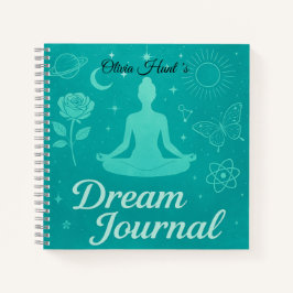Cuaderno de diario de sueños turquesa personalizad