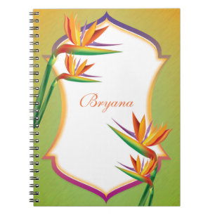 Cuaderno de diario floral tropical Ave del Paraíso