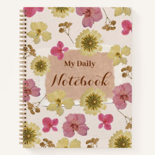 Cuaderno de diario floral vintage