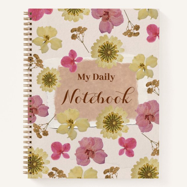 Cuaderno de diario floral vintage (Anverso)