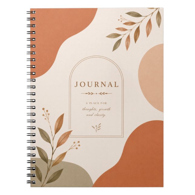 Cuaderno de diario minimalista neutral |  (Frente)