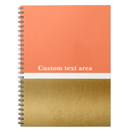 Cuaderno de diario moderno glam coraly oro y blanc