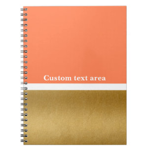 Cuaderno de diario moderno glam coraly oro y blanc