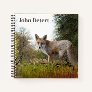 Cuaderno de diario personalizado de zorro en los b