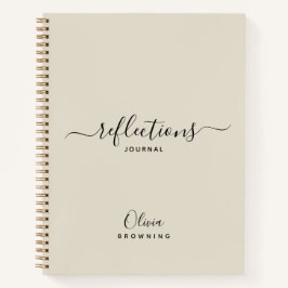 Cuaderno de diario Reflexiones beige elegante