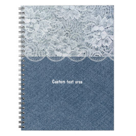 Cuaderno de diario rústico personalizado Denim & L