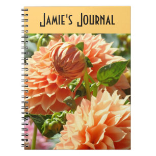Cuaderno de diario Tu nombre Flores de Dalia Naran