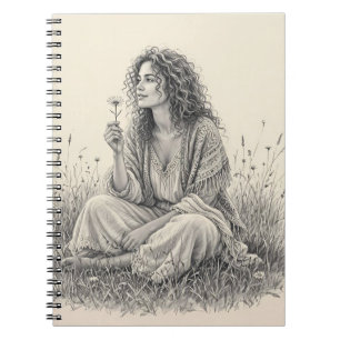 Cuaderno de dibujo a lápiz Soñadora Bohemia