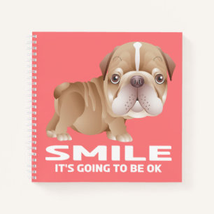 Cuaderno de dibujo Cachorro Perro Rosa Bulldog de