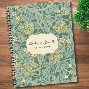 Cuaderno de dibujo con estampado floral de jazmín 