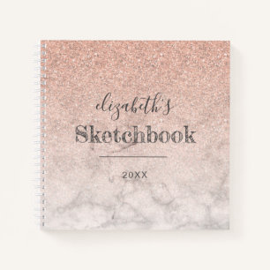 Cuaderno de dibujo con gradiente de brillo de oro