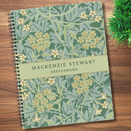 Cuaderno de dibujo con patrón floral de jazmín ver