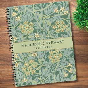 Cuaderno de dibujo con patrón floral de jazmín ver