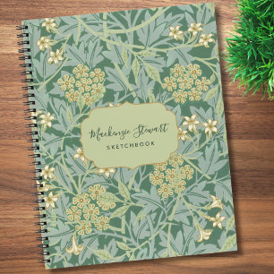 Cuaderno de dibujo con patrón floral de jazmín ver