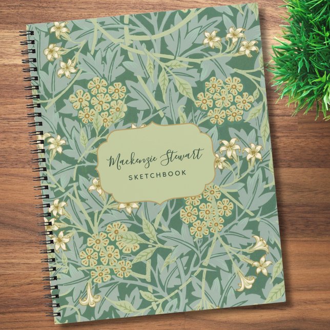 Cuaderno de dibujo con patrón floral de jazmín ver (Subido por el creador)