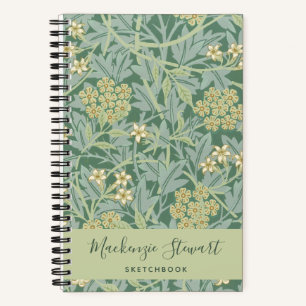 Cuaderno de dibujo con patrón floral de jazmín ver