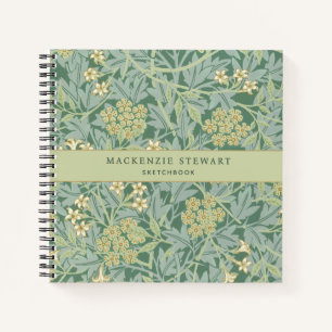 Cuaderno de dibujo con patrón floral de jazmín ver