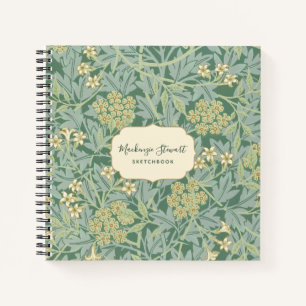 Cuaderno de dibujo con patrón floral de jazmín ver