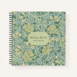 Cuaderno de dibujo con patrón floral de jazmín ver