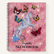 Cuaderno de dibujo con purpurina de Unicornio Rosa