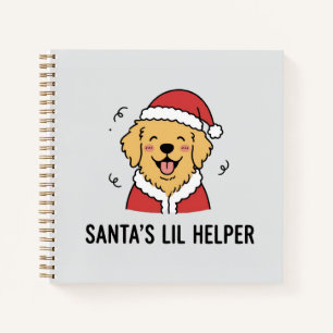 Cuaderno de dibujo con traje de Santa para perro a