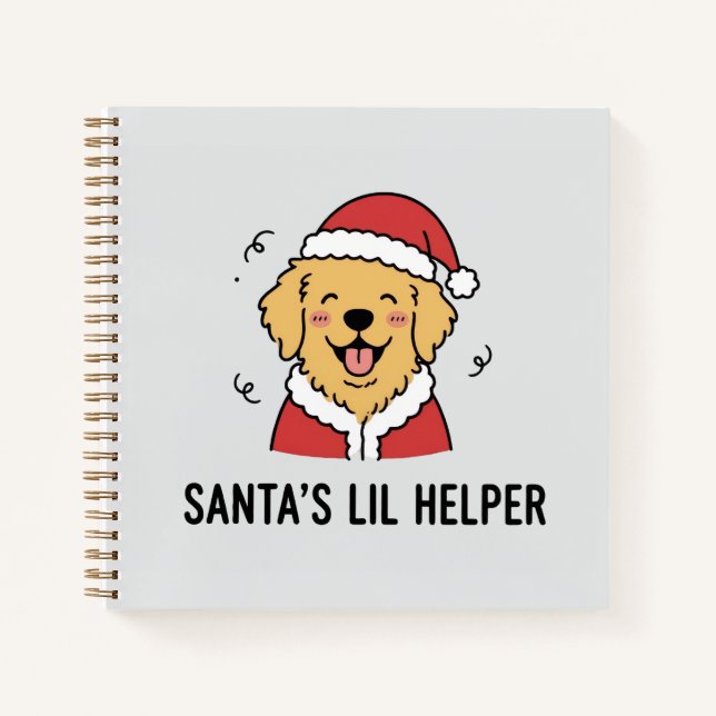 Cuaderno de dibujo con traje de Santa para perro a (Anverso)