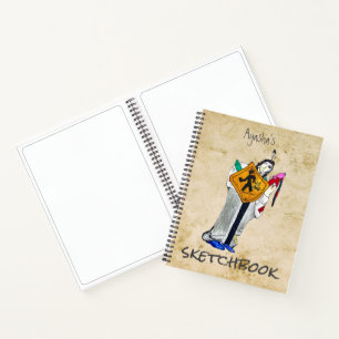 Cuaderno de dibujo de arte de acuarela de dibujos