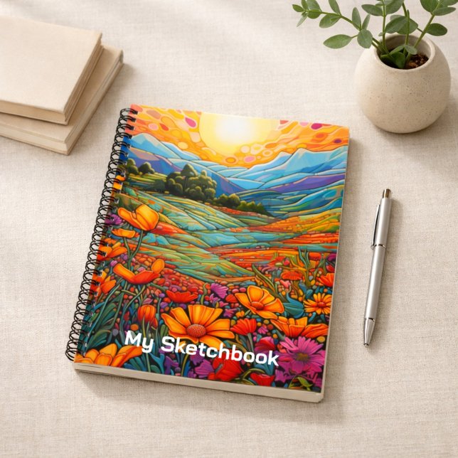 Cuaderno de dibujo de arte del valle de la flor si (Subido por el creador)