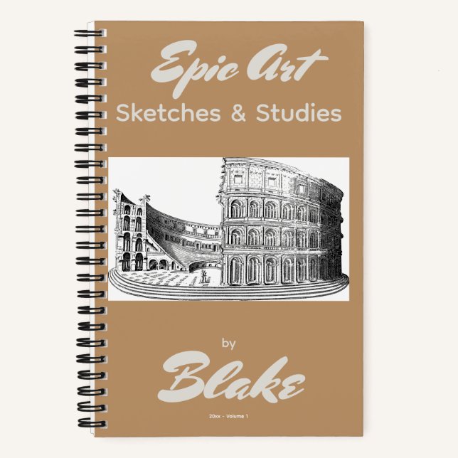 Cuaderno de dibujo de arte personalizado 2 bocetos (Anverso)
