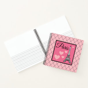 Cuaderno de dibujo de arte rosa París