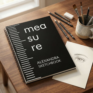 Cuaderno de dibujo de artista blanco negro atrevid