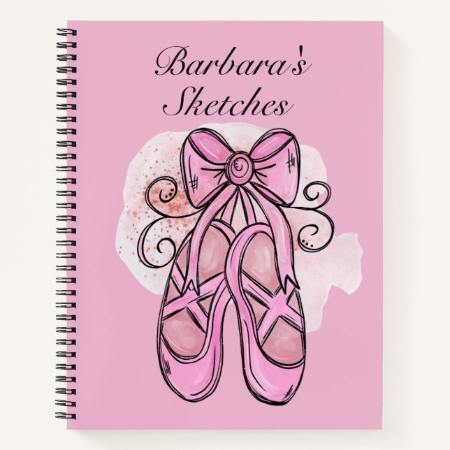 Cuaderno de dibujo de ballet personalizado para ni (Anverso)
