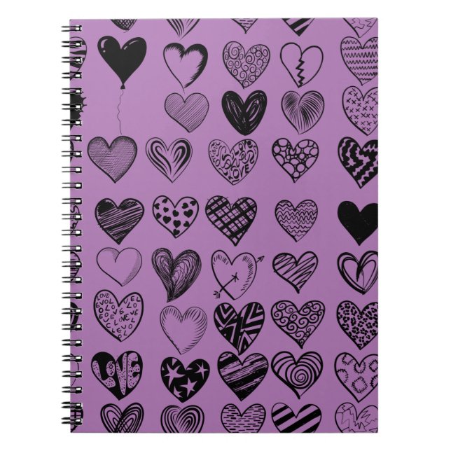 Cuaderno de dibujo de escrúpulos de corazón negro  (Frente)