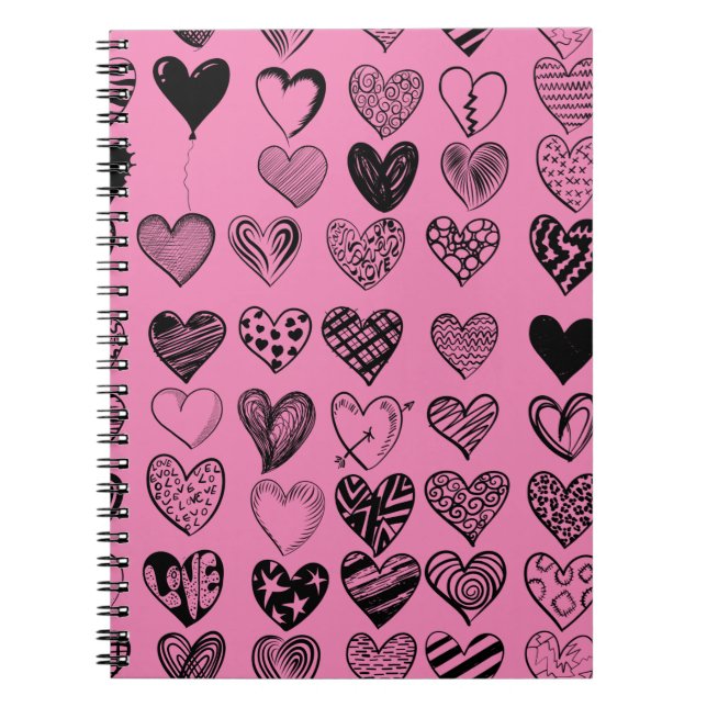 Cuaderno de dibujo de escrúpulos de corazón negro  (Frente)