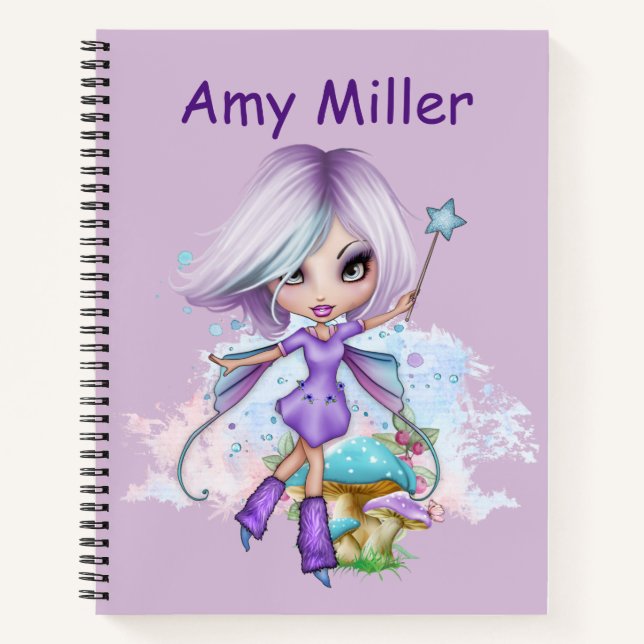 Cuaderno de dibujo de hada personalizado (Anverso)
