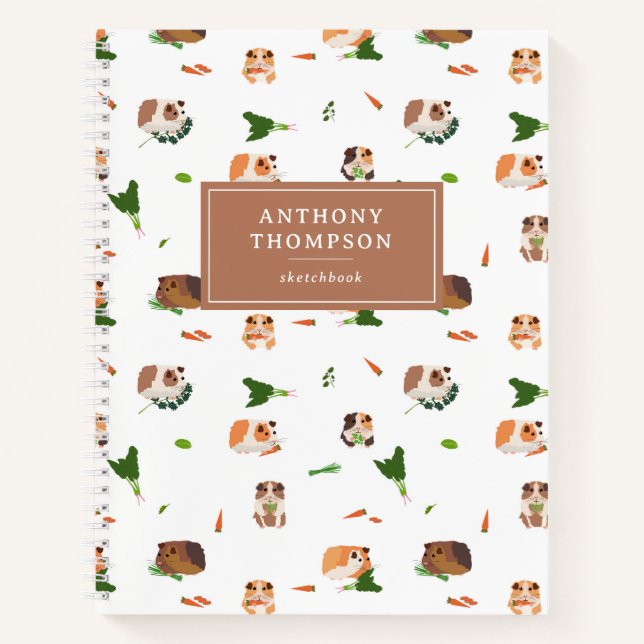 Cuaderno de dibujo de mascotas conejillos de india (Anverso)