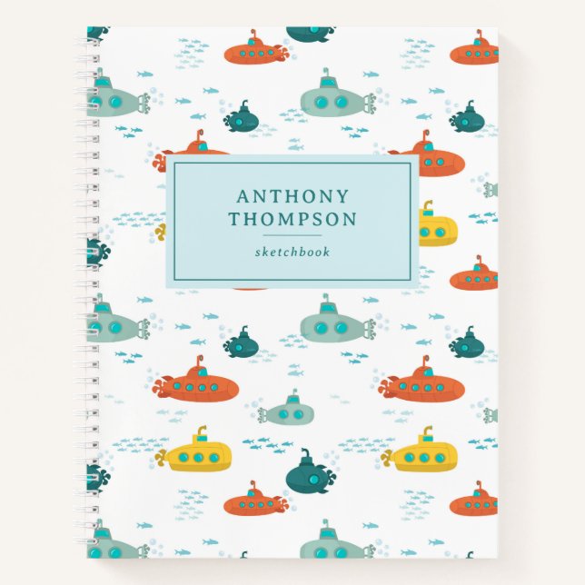 Cuaderno de dibujo de submarino adorable peces de  (Anverso)