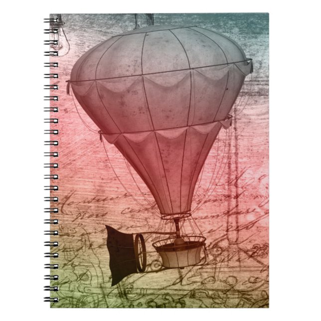 Cuaderno de dibujo de tapa dura globo Steampunk (Frente)