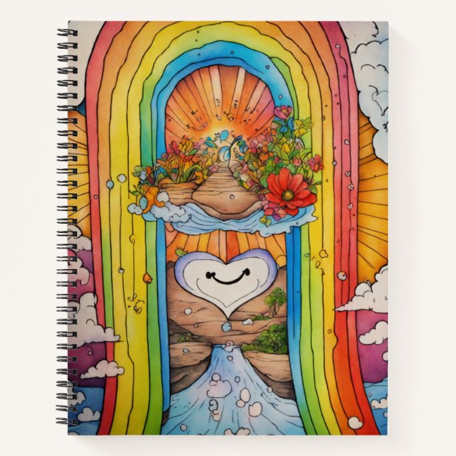 Cuaderno de dibujo de tinta arcoiris mágico (Anverso)