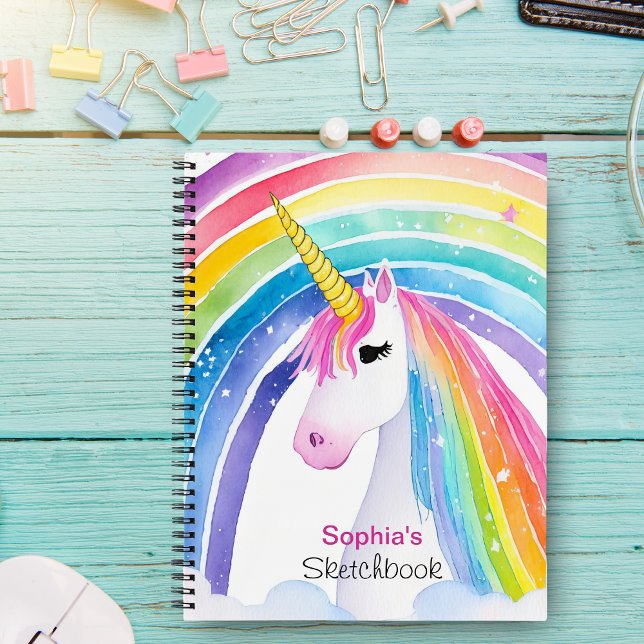 Cuaderno de dibujo de unicornio arcoíris lindo mon (Subido por el creador)