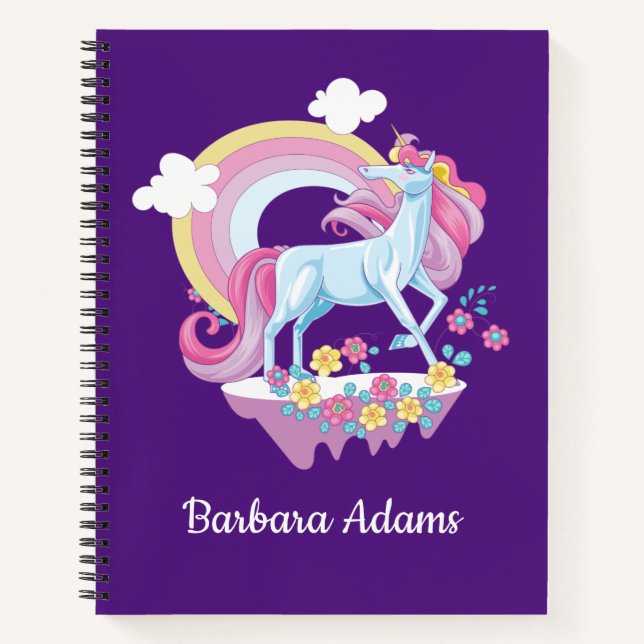Cuaderno de dibujo de unicornio personalizado (Anverso)