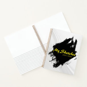 Cuaderno de dibujo en espiral negro y blanco Brush