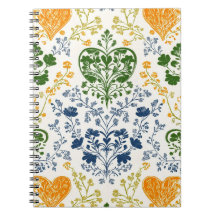 Cuaderno de dibujo floral vintage